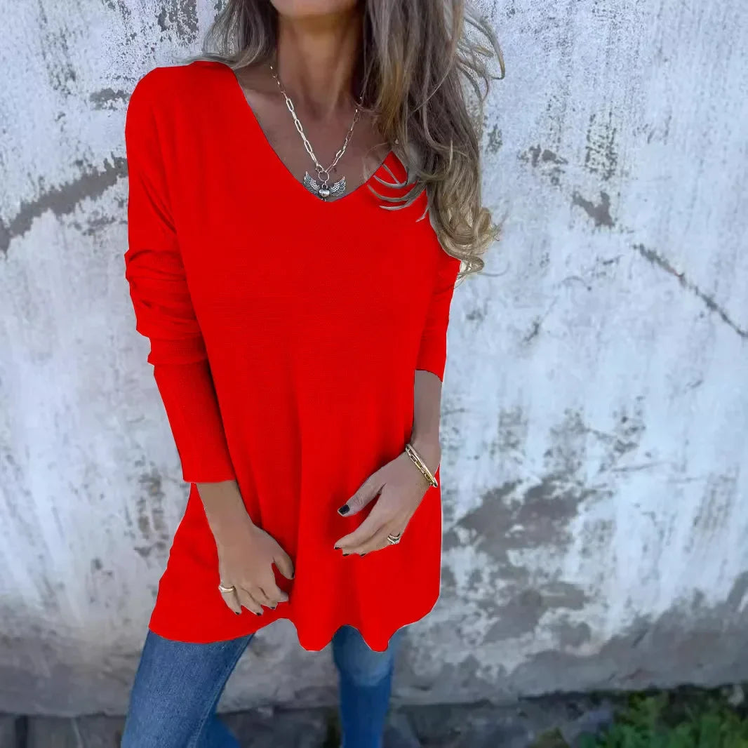 Leona | Relaxed V-Neck Knit Tunic