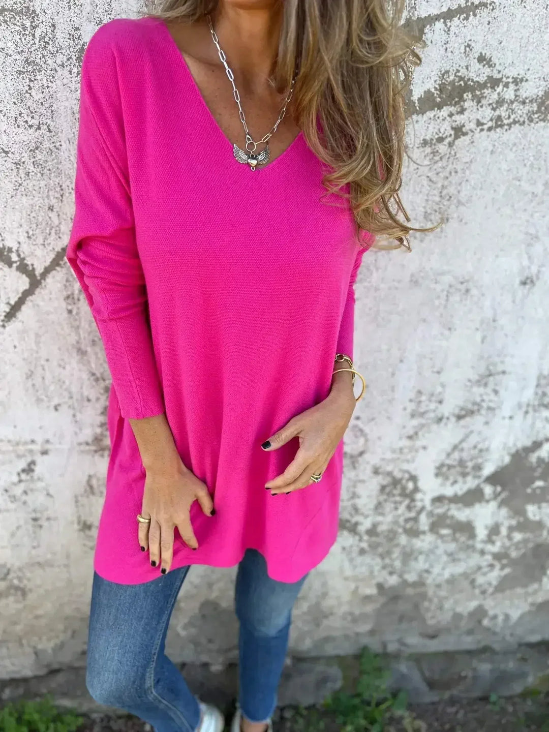 Leona | Relaxed V-Neck Knit Tunic